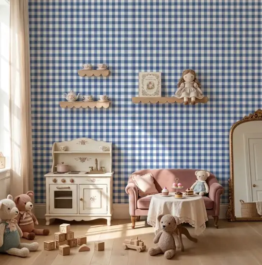Vichy Gingham Wallpaper by Loomwell