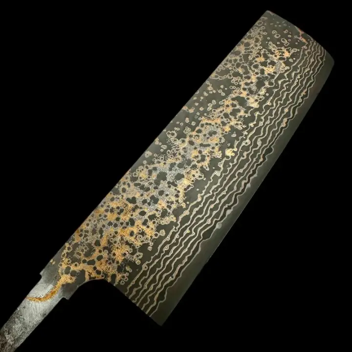 Takeshi Saji VG-10 Gold Damascus Nakiri No Handle