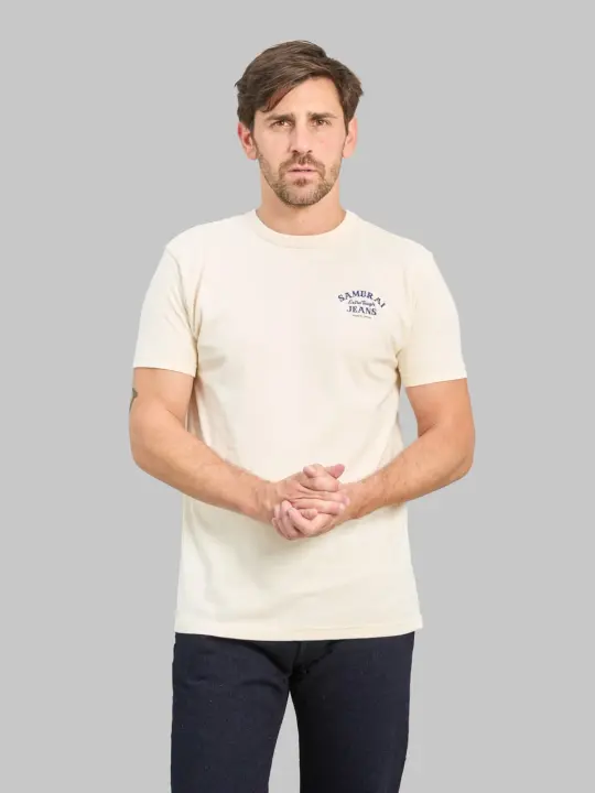 Samurai Jeans SJST26-105 "Go Fly A Kite" Loopwheel Inlay T-shirt Ivory