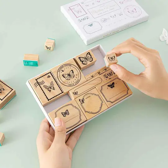 Tsuki ‘Flutter + Dream’ Bullet Journal Stamp Set by Notebook Therapy x Pelinkan ☾