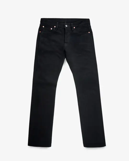 Berkeley Supply x Snake Oil Provisions Collaboration 21oz Selvedge Denim Slim Tapered Jeans - Superblack (Fades To Grey)