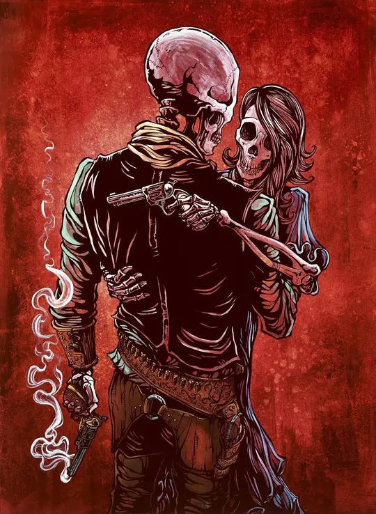 Love, Trust, and a Revolver Canvas Print - Wild West Skull Art by David Lozeau
