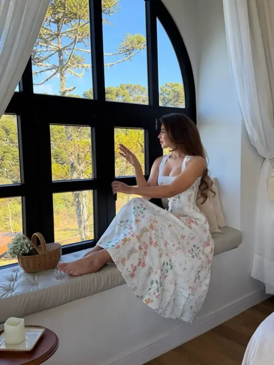 CottageCore Floral Prom Gown White Women's Corset Maxi Birthday Dress — Fall Outfit 2026 New RS3068
