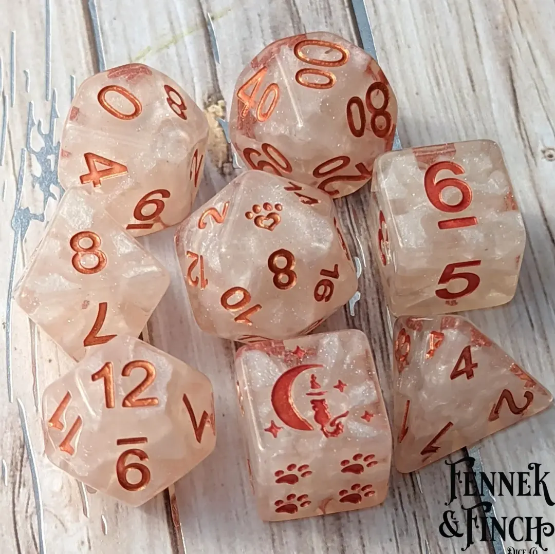 Holy Nexus 8 Piece DnD Dice Set.