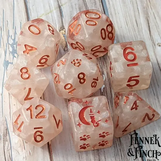 Holy Nexus 8 Piece DnD Dice Set.