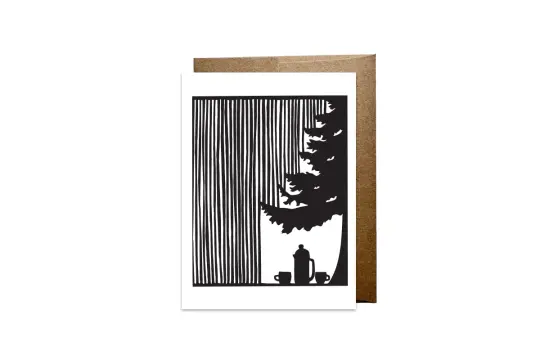 "Coffee Outside, In The Rain" card
