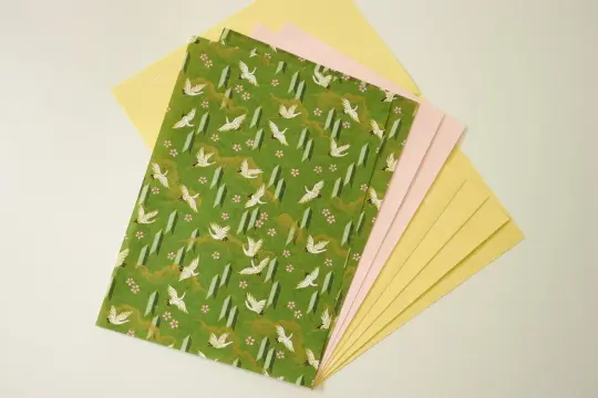 A5 Paper Pack - Cranes + Blossoms