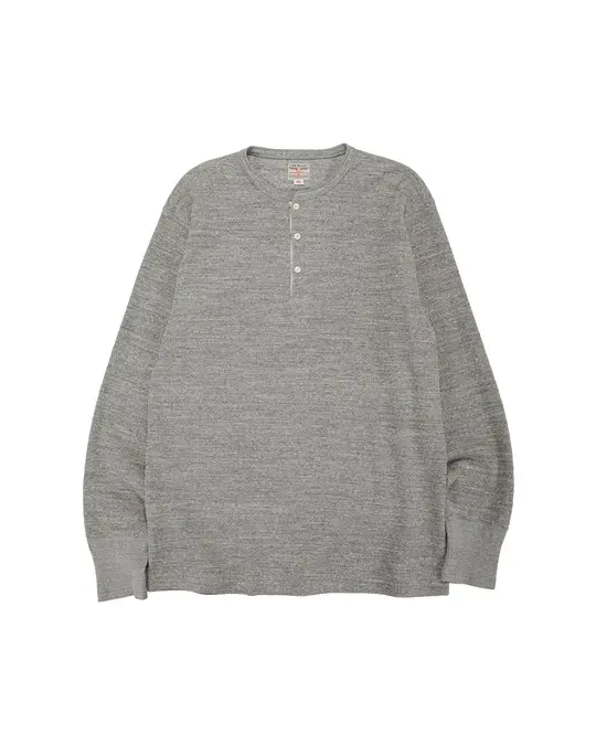 The Real McCoy's MC22120 Western Cardigan Stitch Henley Shirt Gray