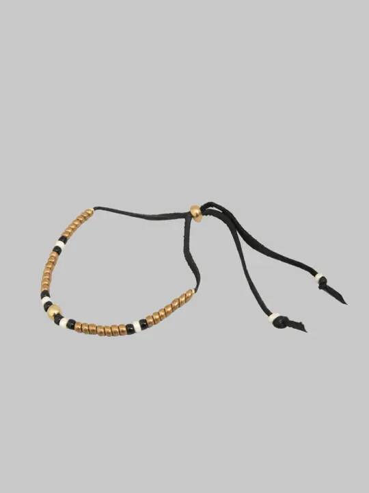 Kobashi Studio 5mm Japanese Beads Bracelet Gold/Black/Off-White