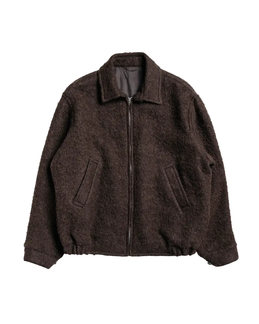 KAPTAIN SUNSHINE Napping Wool Zip Blouson Top Brown