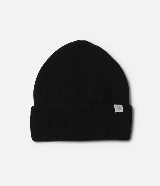 Ribbed Merino Wool-Cashmere-Silk Beanie