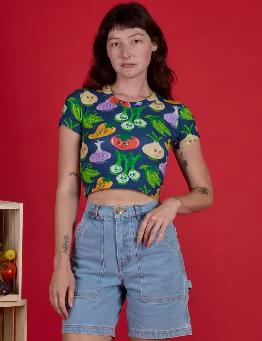 Veggie Village Cropped Baby Tee *FINAL SALE*