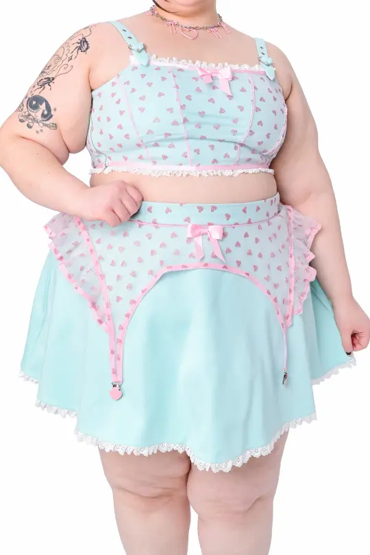 Lucky Girl Skater Skirt - Mint - XL- 4X left!