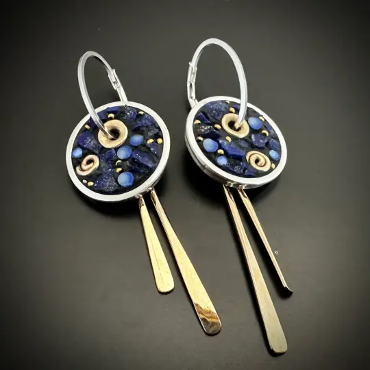 Lapis Coin Earrings