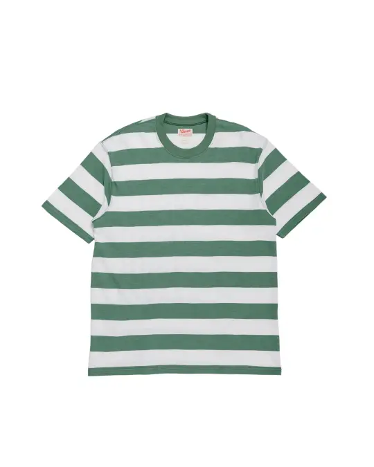 The Real McCoy's BC24002 Buco Stripe Tee S/S White/Green