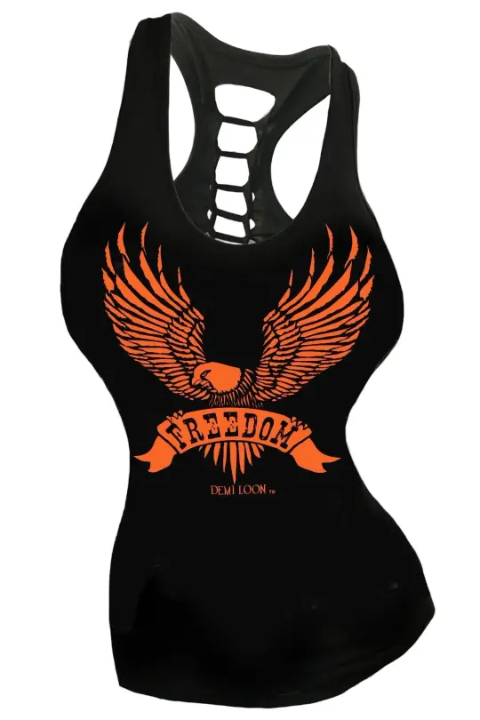 Freedom Eagle Sexy Biker Slash Back Tank
