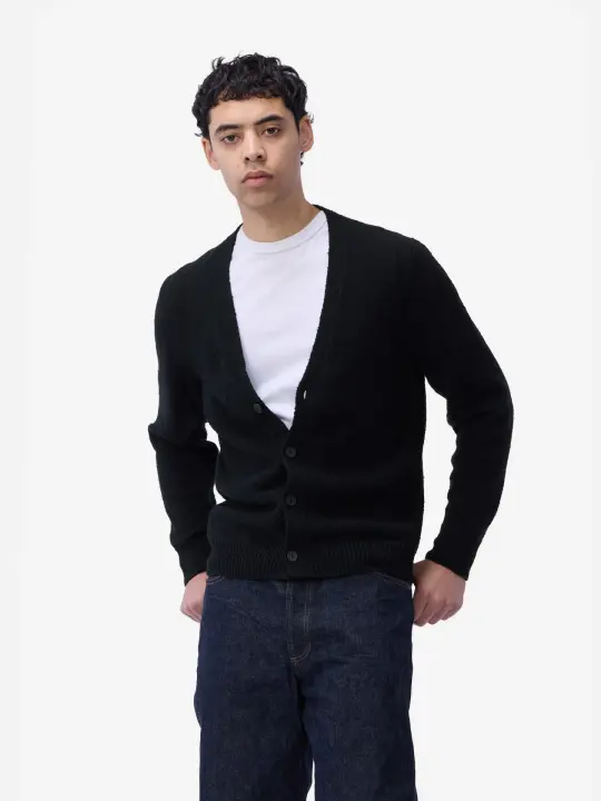Classic Cardigan ~ Black Boucle