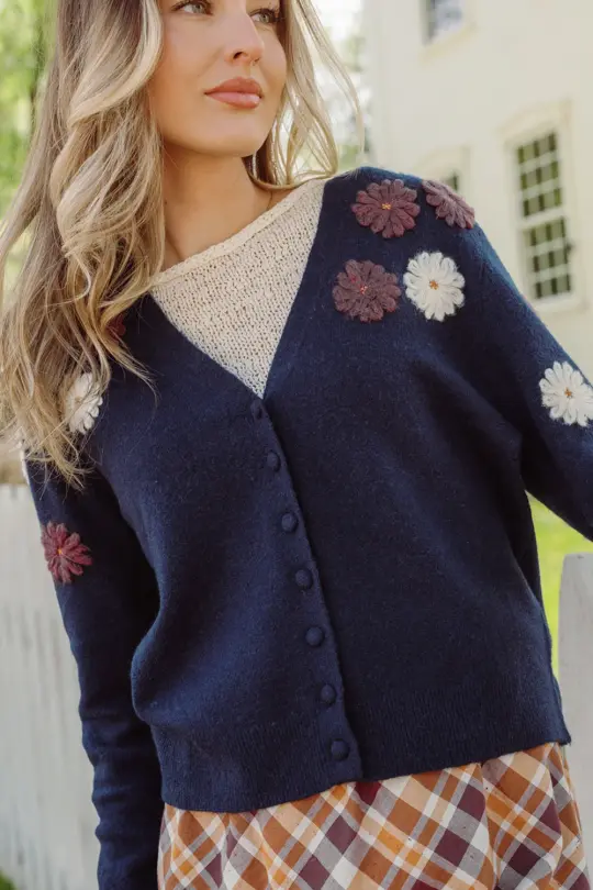 Pauline Sweater in Midnight Floral