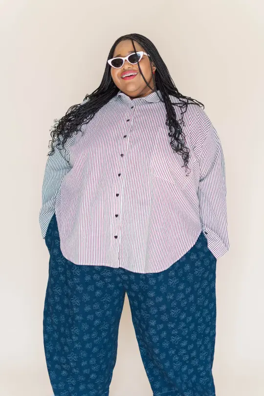 STRIPED LINEN SEPTEMBER TOP