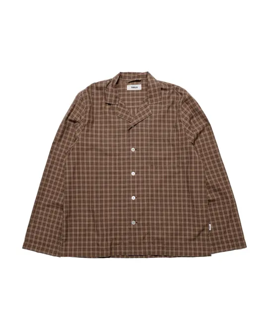 Tekla Fine Twill Pyjama Shirt Serra Checks