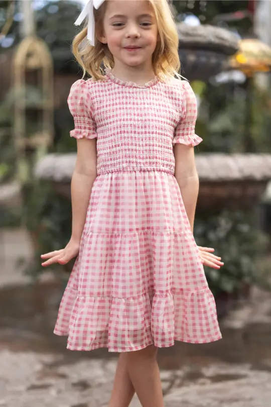 Mini Cordelia Dress in Desert Rose Gingham