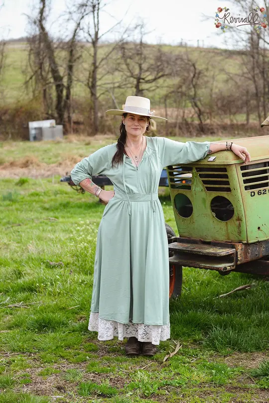 Cotton Rosemary Dress in Mint-Small
