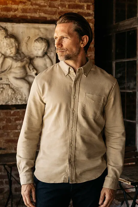The Tack Double Weave Dobby Stretch - Beige