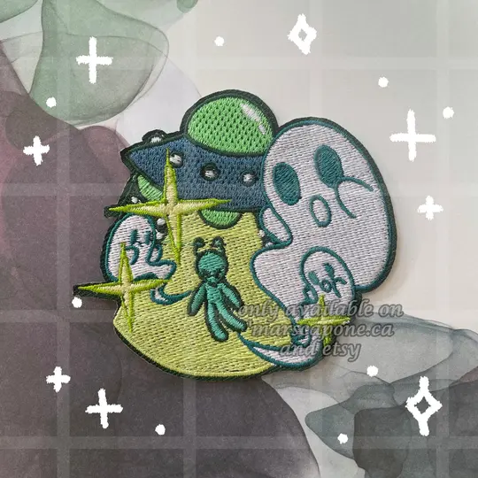 Aliens and Ghosts Iron-On Patch
