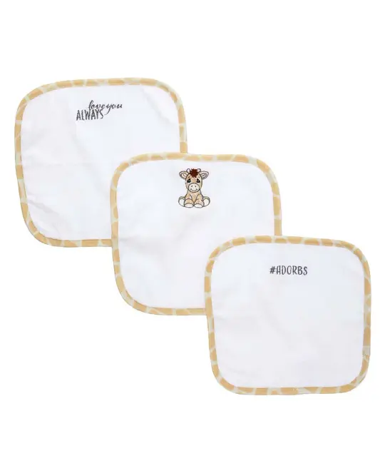 Precious Moments Baby Boys and Baby Girls Precious Moments 3 Piece Baby Washcloths, Giraffe