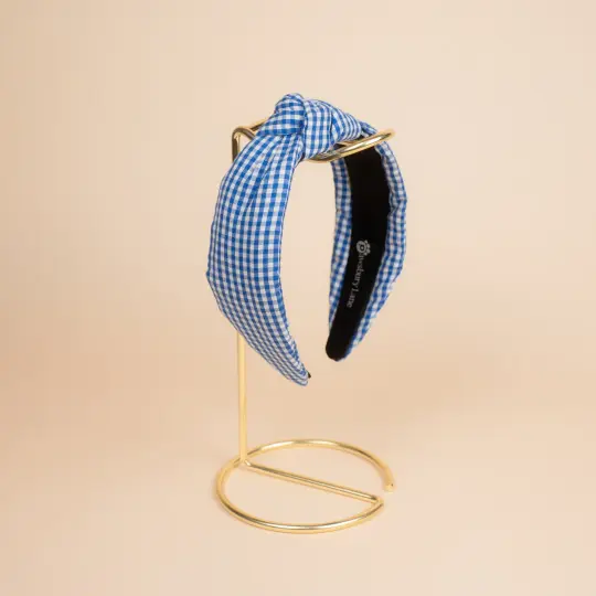 Blue Gingham - Headband