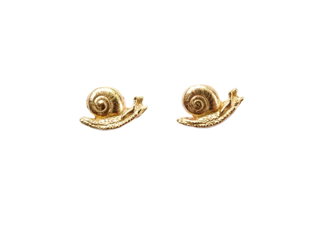 snail earrings in gold