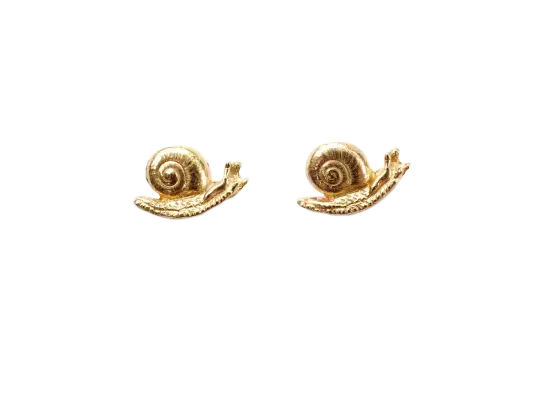 snail earrings in gold