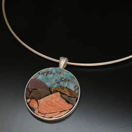Arizona Mountains Micro Mosaic Pendant