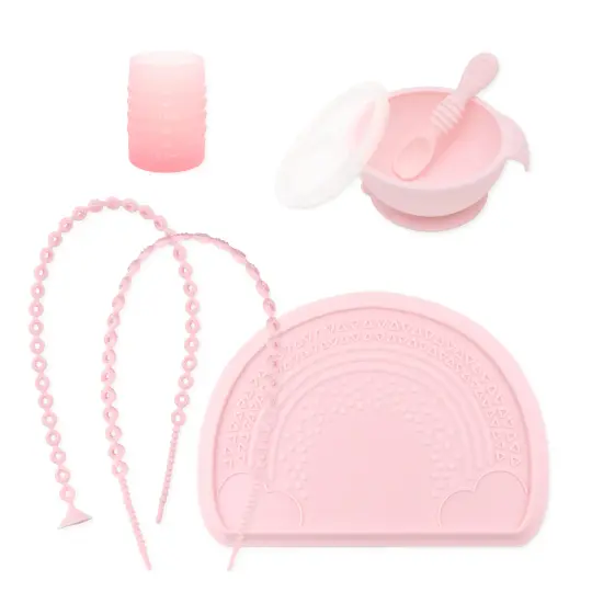 Baby-Led Weaning Deluxe 7-Piece Set: Pink