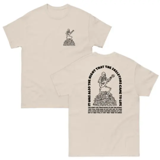 The night that the skeletons came to life t-shirt (natural)