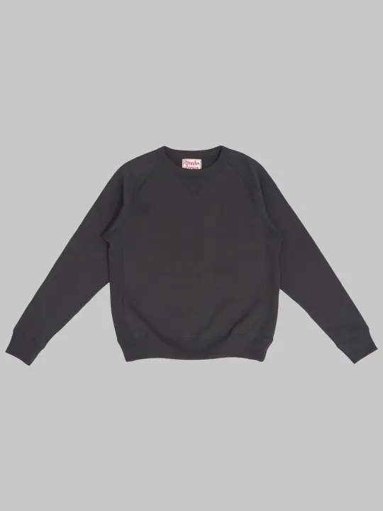 Wonder Looper Pullover Crewneck 876gsm Double Heavyweight French Terry Sumi Black