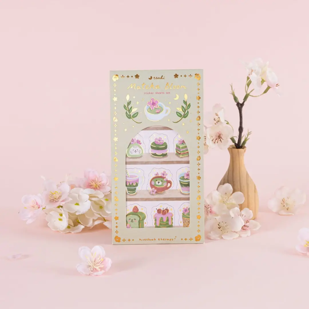Tsuki ‘Matcha Bloom’ Sticker Set ☾