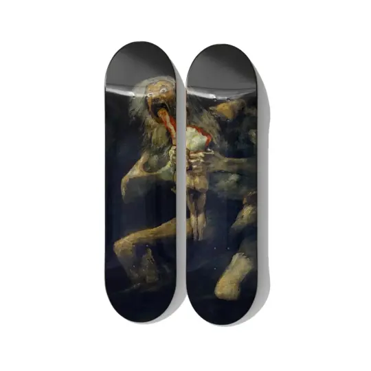 Goya Saturn Devouring Skateboard Art – Diptych