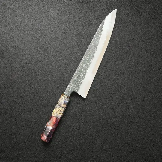Masuda Yoshihide Blue #1 Kurozome Damascus Gyuto 210mm with Prisma Knife Custom Handle