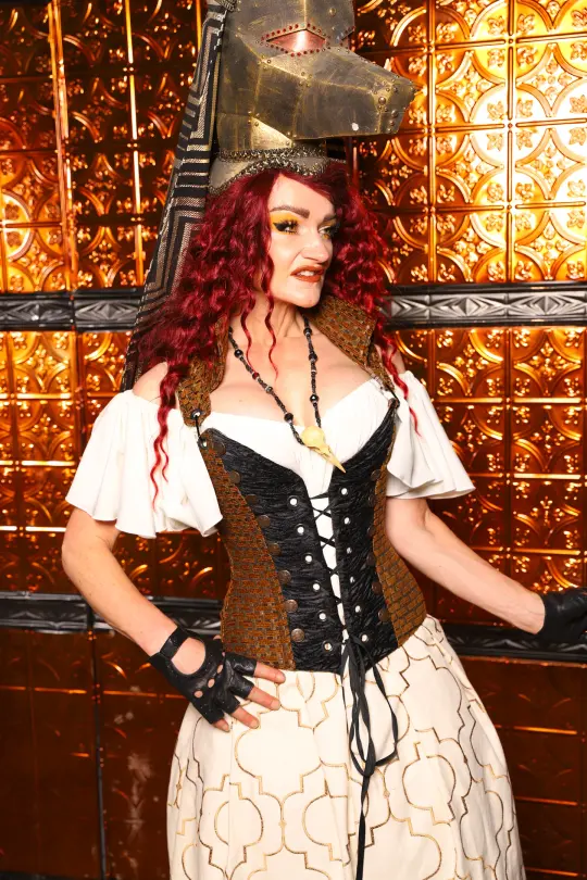 Petite Buccaneer Overbust Corset in Beaver Basket Weave - The Wicked Dowager Collection