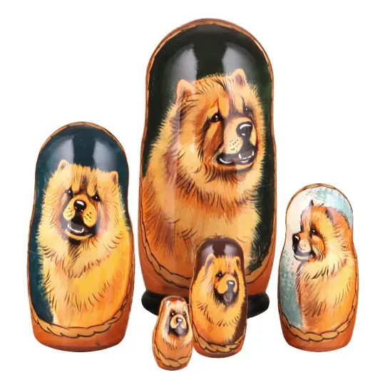 Chow Chow Wooden Stacking Dolls