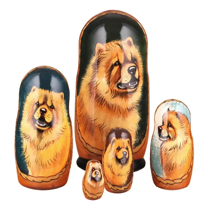 Chow Chow Wooden Stacking Dolls