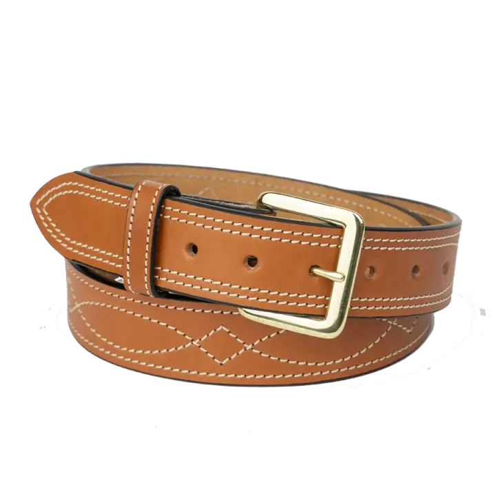 Chestnut Becca Stitched Belt