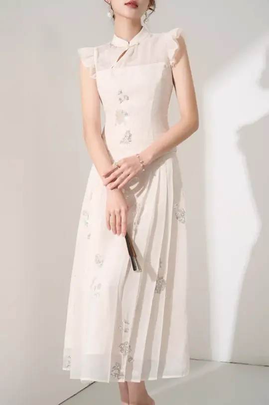 Chic and beautiful suit skirt summer new Chinese style top skirt high-end temperament two-piece suit R4294