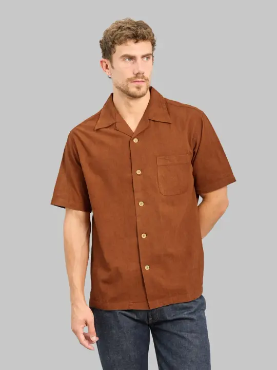 Studio D'Artisan 5739 "Amami Dorozome" Aloha Shirt Brown