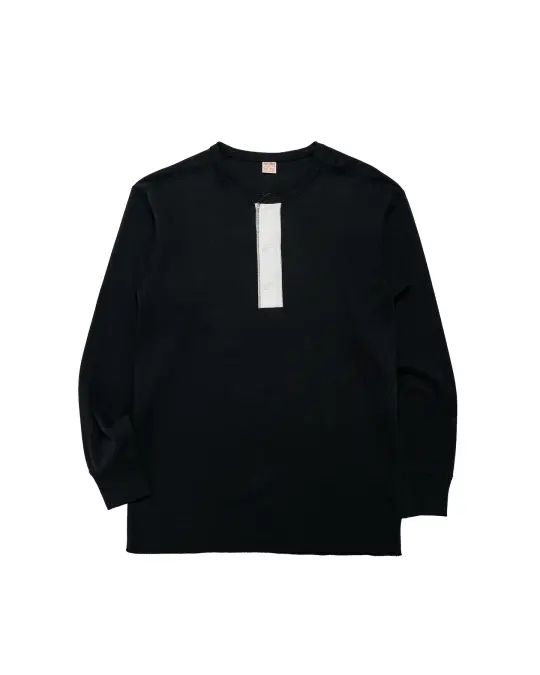 The Real McCoy's MC23111 Union Henley Undershirt L/S Black