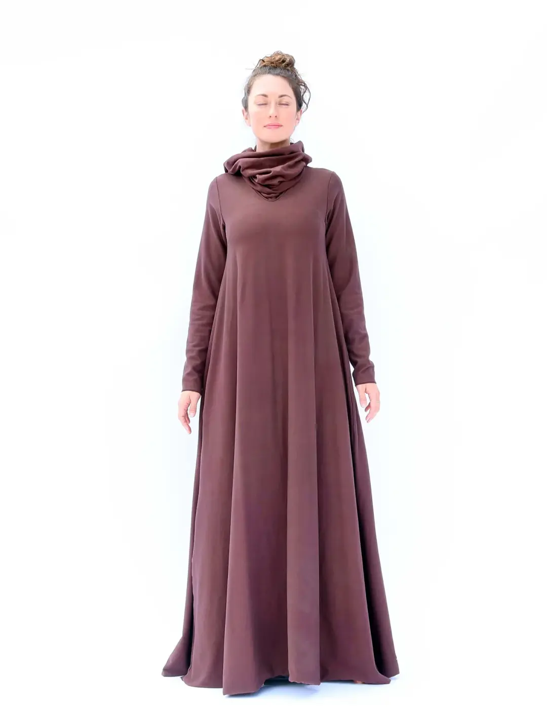 High Cowl Wanderer Long Dress