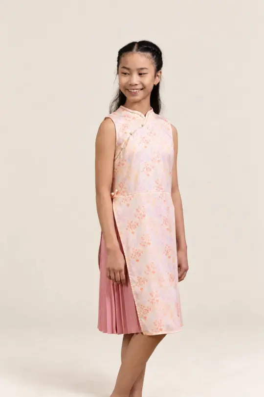 Wrap Cheongsam - Pink Floral Bamboo