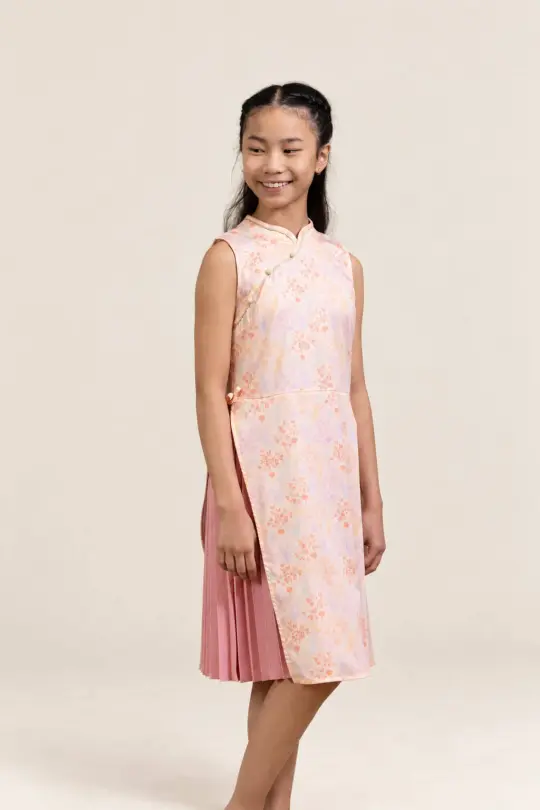 Wrap Cheongsam - Pink Floral Bamboo