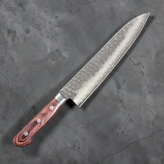 Tsunehisa VG-10 Tsuchime Gyuto 210mm with Brown Western Handle